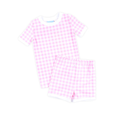 Gingham Short Pajamas Pink