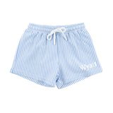 Santorini Stripe Swim Trunks Blue