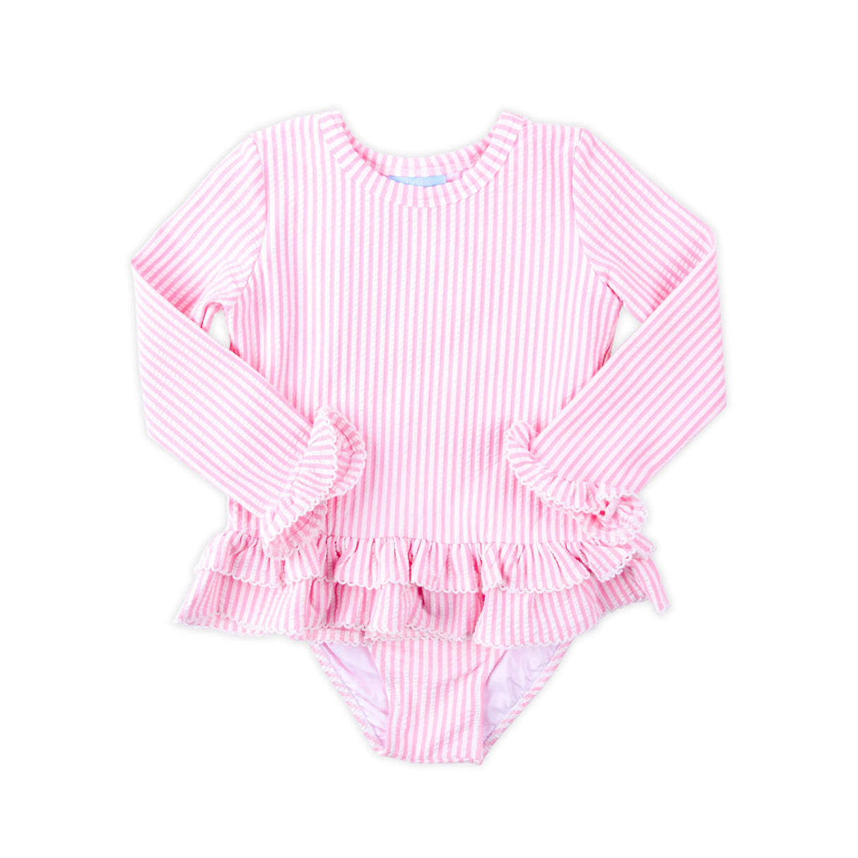 Santorini Pink Stripe Rash Guard Set