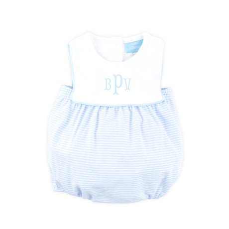 Light Blue Stripe Boy Bib Bubble