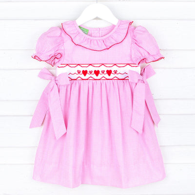 Enchanted Valentine Pink Smocked Beverly Dress