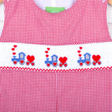 Love Overload Red Train Smocked Longall