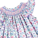 Springtime Floral Smocked Bishop Dress