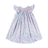 Springtime Floral Smocked Bishop Dress