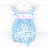Happy Whale Blue Smocked Amy Bubble