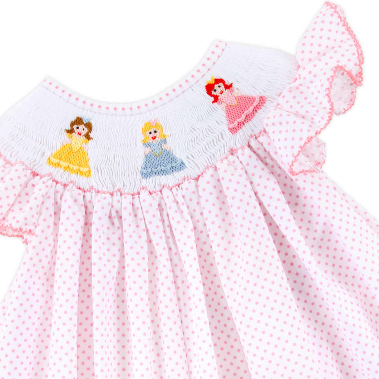 Pretty Princess Pink Dot Smocked Dress