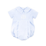 Spring In Blue Seersucker Collared Bubble