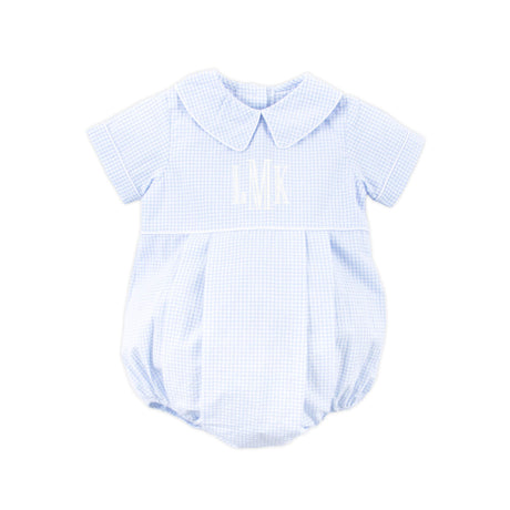 Spring In Blue Seersucker Collared Bubble