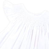 Shine Like A Pearl White Smocked Bubble