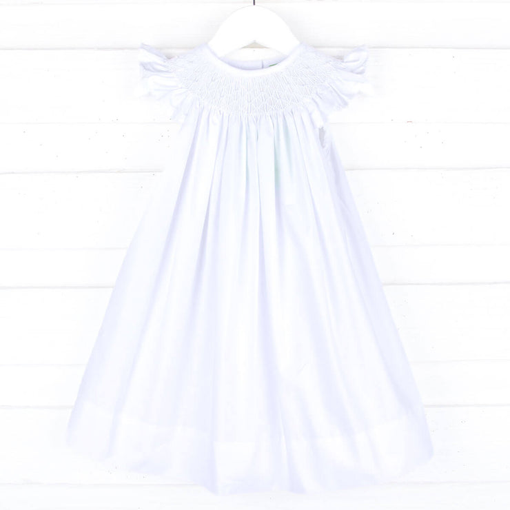 Shine Like A Pearl White Smocked Dress