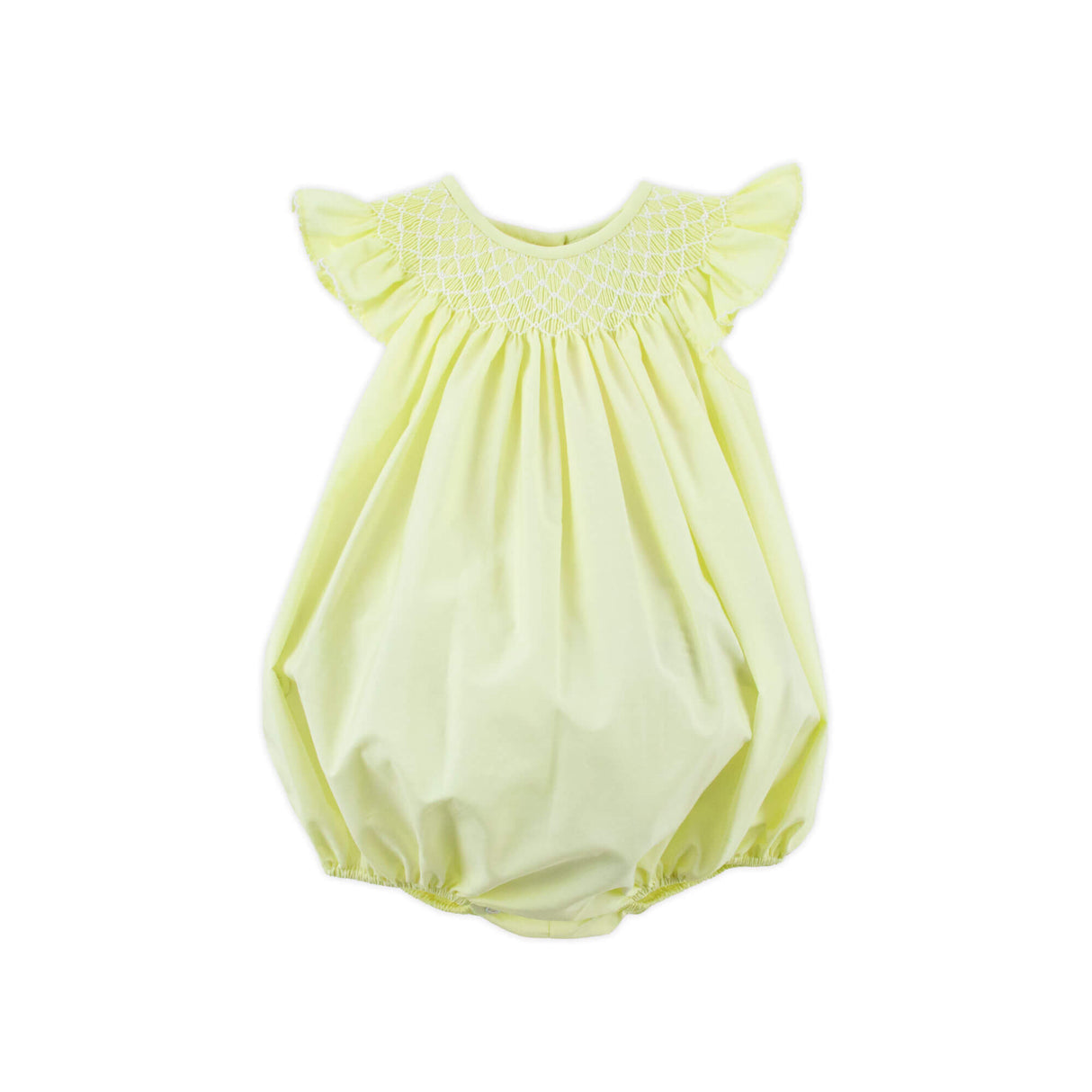 Shine Like A Pearl Yellow Smocked Bubble