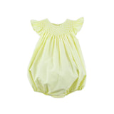 Shine Like A Pearl Yellow Smocked Bubble