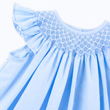 Shine Like A Pearl Blue Smocked Dress