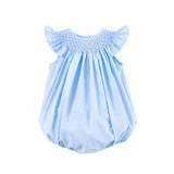 Shine Like A Pearl Blue Smocked Bubble