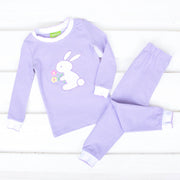 Lavender Stripe Garden Bunny Pajamas