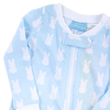 Bunny Peeps Light Blue Zip Sleeper