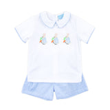 Storybook Rabbit Blue Gingham Collared Short Set