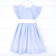 Sweet Spring Blue Stripe Sash Dress