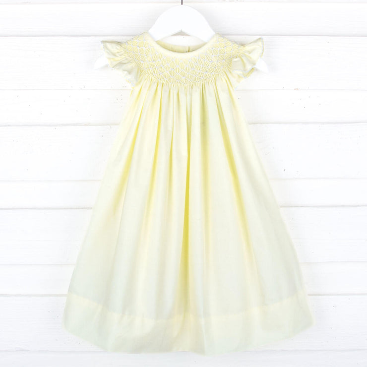 Shine Like A Pearl Yellow Smocked Dress
