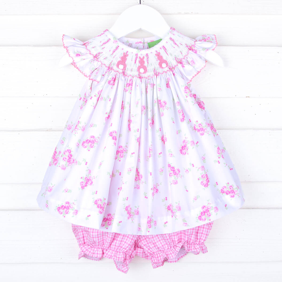 Easter Floral Smocked Bloomer Set – Classic Whimsy