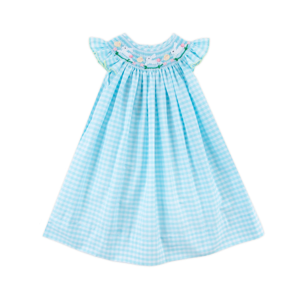 Hippity Hop Turquoise Bunny Smocked Dress
