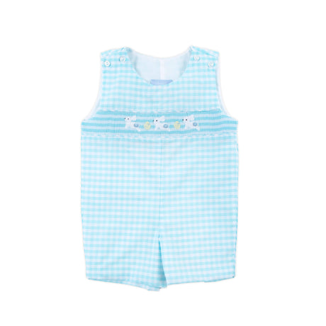 Hippity Hop Turquoise Bunny Smocked Jon Jon