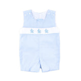Enchanted Bunny Blue Gingham Smocked Jon Jon