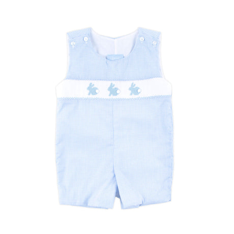 Enchanted Bunny Blue Gingham Smocked Jon Jon