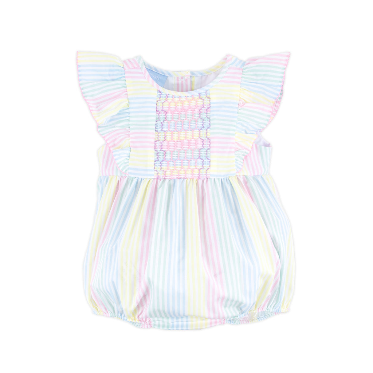 Spring Love Stripe Smocked Rachel Bubble