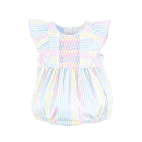 Spring Love Stripe Smocked Rachel Bubble