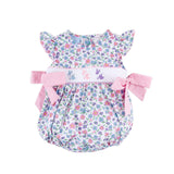 Springtime Floral Bunny Smocked Beverly Bubble