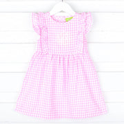 Pastel Pink Gingham Ruffle Kate Dress