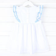 White & Light Blue Alice Dress