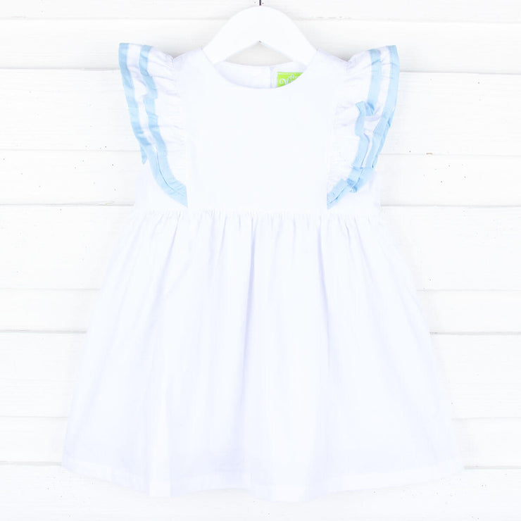 White & Light Blue Alice Dress