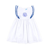 White & Royal Blue Alice Dress