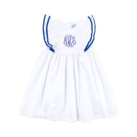 White & Royal Blue Alice Dress