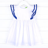 White & Royal Blue Alice Dress