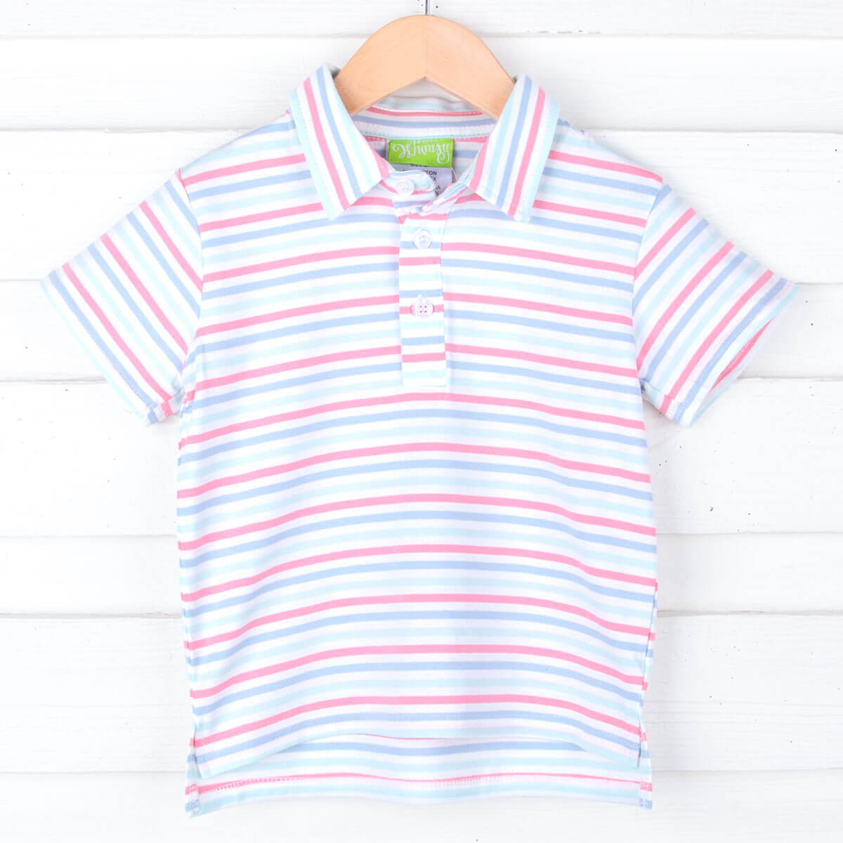 Blue & Pink Stripe Polo Shirt