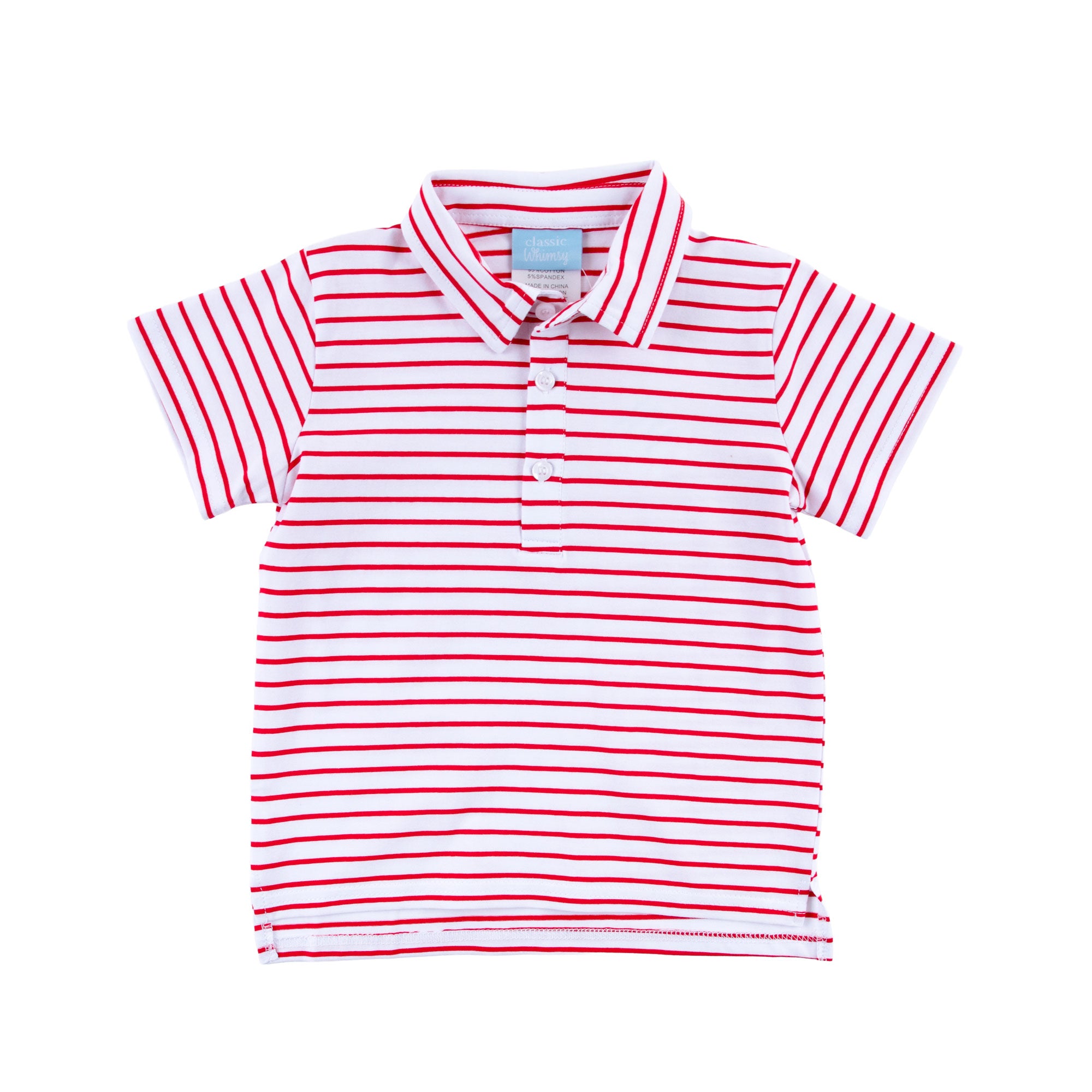 Red Stripe Knit Polo Shirt – Classic Whimsy