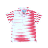 Crimson Red Stripe Polo