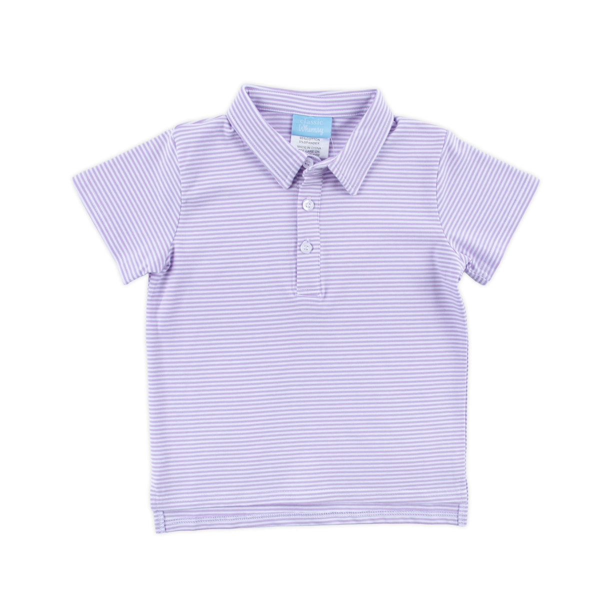 Lavender Stripe Knit Polo