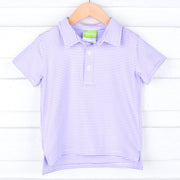 Lavender Stripe Knit Polo