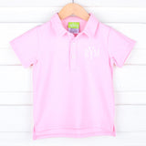 Solid Pink Pique Polo