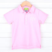 Solid Pink Pique Polo