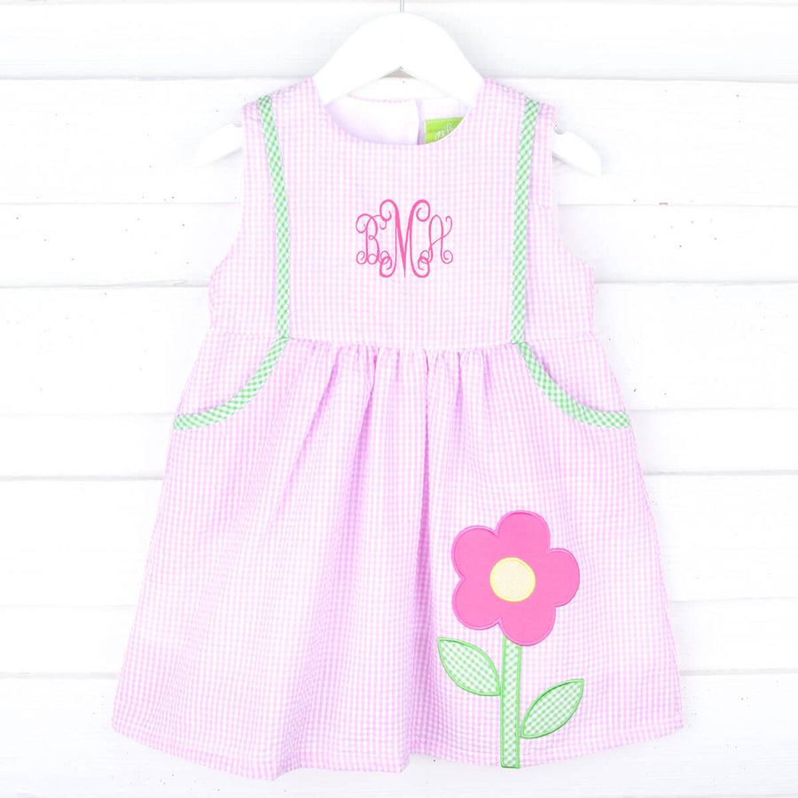 Seersucker Dress With Flowers main image 0