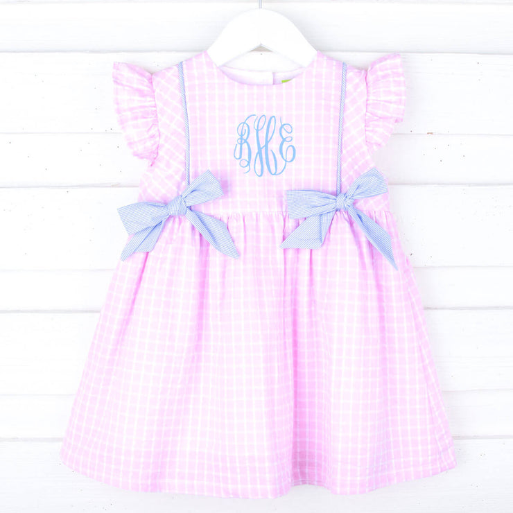 Pink Windowpane Avery Dress