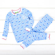 Blue Sailboat Henley Pajamas