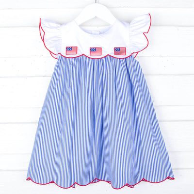 American Flag Blue Stripe Amelia Dress