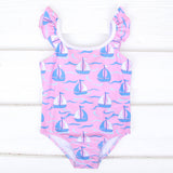 Positano Sailboat Pink One Piece Swimsuit