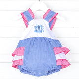 American Red & Blue Gingham Callie Ruffle Bubble